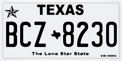 TX license plate BCZ8230
