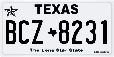 TX license plate BCZ8231