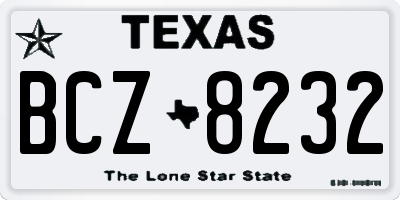 TX license plate BCZ8232
