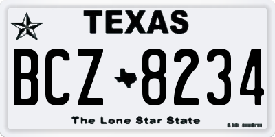 TX license plate BCZ8234