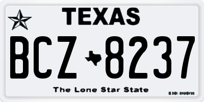 TX license plate BCZ8237