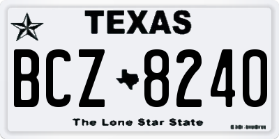 TX license plate BCZ8240