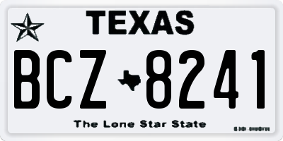 TX license plate BCZ8241