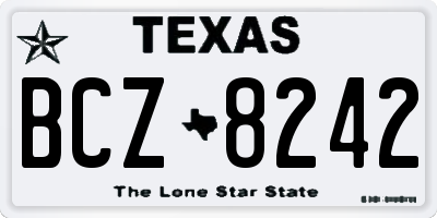 TX license plate BCZ8242
