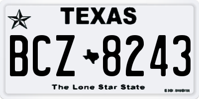 TX license plate BCZ8243