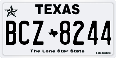 TX license plate BCZ8244