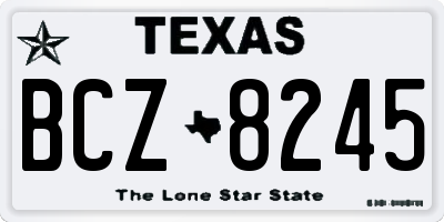 TX license plate BCZ8245