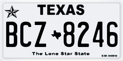 TX license plate BCZ8246