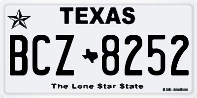TX license plate BCZ8252