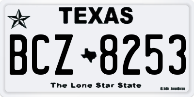 TX license plate BCZ8253