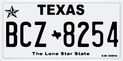 TX license plate BCZ8254