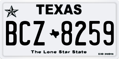 TX license plate BCZ8259