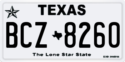 TX license plate BCZ8260