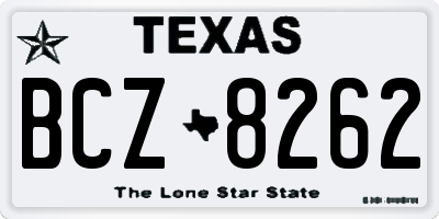 TX license plate BCZ8262