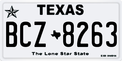 TX license plate BCZ8263
