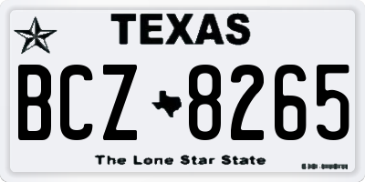 TX license plate BCZ8265