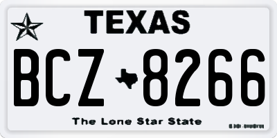 TX license plate BCZ8266