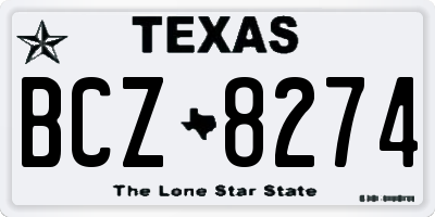 TX license plate BCZ8274