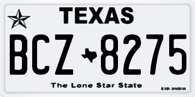 TX license plate BCZ8275