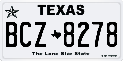 TX license plate BCZ8278
