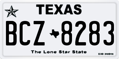 TX license plate BCZ8283