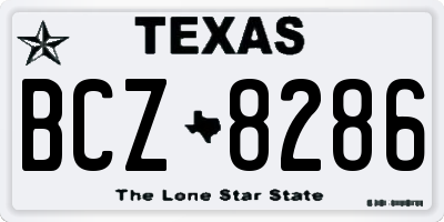 TX license plate BCZ8286