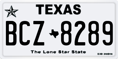 TX license plate BCZ8289