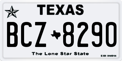 TX license plate BCZ8290