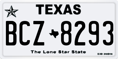 TX license plate BCZ8293