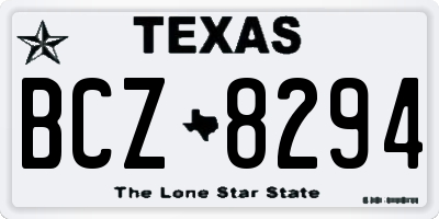 TX license plate BCZ8294