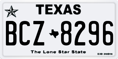 TX license plate BCZ8296