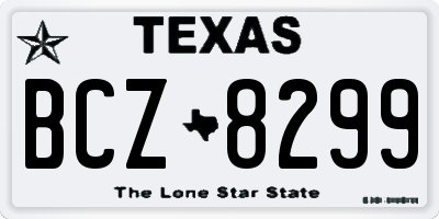 TX license plate BCZ8299