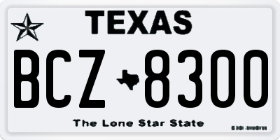 TX license plate BCZ8300