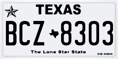 TX license plate BCZ8303