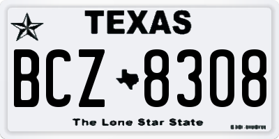 TX license plate BCZ8308