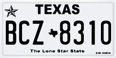 TX license plate BCZ8310