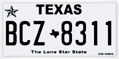 TX license plate BCZ8311