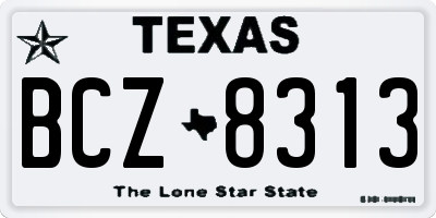 TX license plate BCZ8313