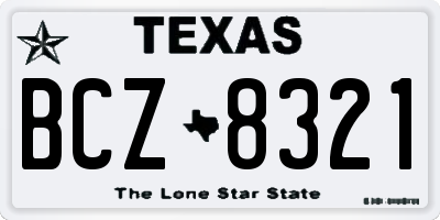 TX license plate BCZ8321