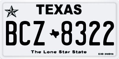 TX license plate BCZ8322