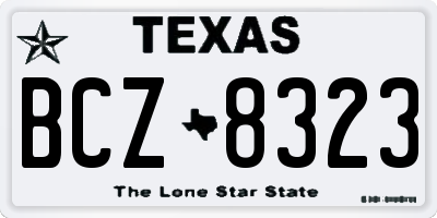 TX license plate BCZ8323