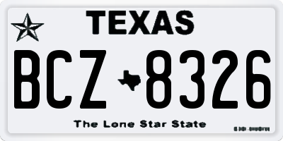 TX license plate BCZ8326