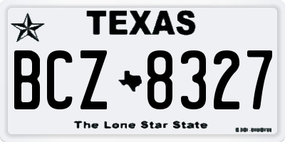 TX license plate BCZ8327