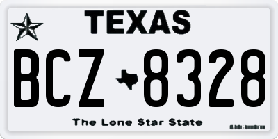 TX license plate BCZ8328