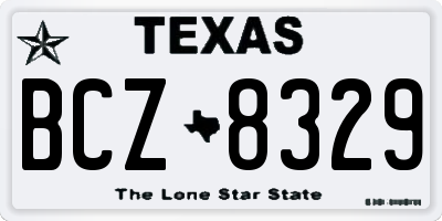 TX license plate BCZ8329