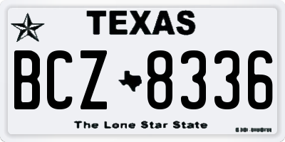 TX license plate BCZ8336
