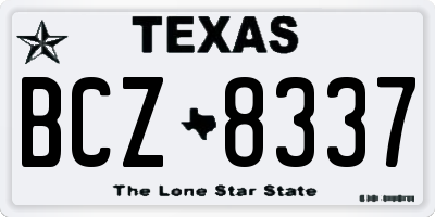 TX license plate BCZ8337