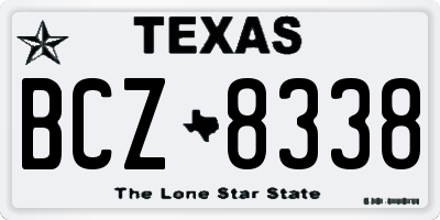 TX license plate BCZ8338