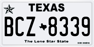 TX license plate BCZ8339