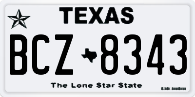 TX license plate BCZ8343